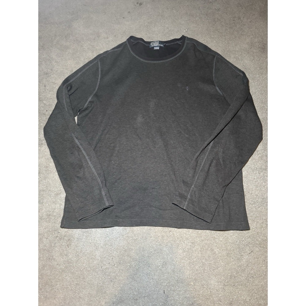 Vintage Polo Ralph Lauren Long Sleeve T Shirt Black Pony Logo XL Cotton